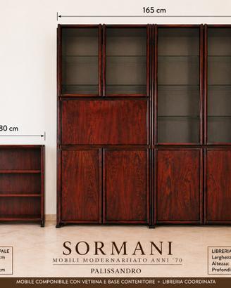 Mobile Sormani palissandro anni 70 + libreria