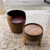 Tavolo e poltrona in legno