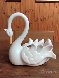 Cigno porta vaso in ceramica 