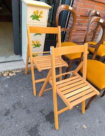 coppia sedie pieghevoli legno