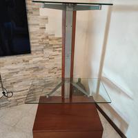 Mobile porta-Tv con ruote in vetro cristallo 