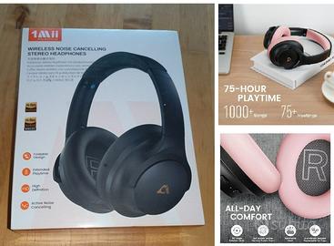 Cuffie bluetooth nera e rosa - Sigillata