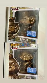 Funko pop plus one piece bronze Jinbe e Brook