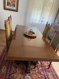 Tavolo con 4 sedie, libreria e credenza- OTTIMI