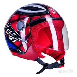 CASCO ONE JET JUNIOR SPIDER rosso