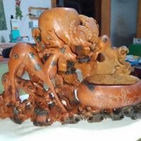 Scultura in steatite asiatica di 1,5kg e 25X15 cm