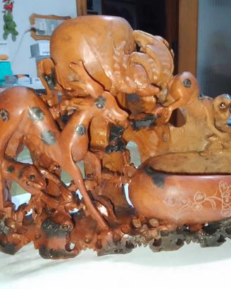 Scultura in steatite asiatica di 1,5kg e 25X15 cm