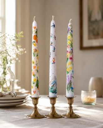 Candele decorative dipinte a mano — pezzi unici!