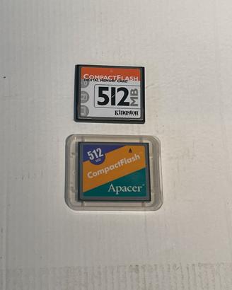 Lotto 2 Schede CompactFlash CF 512 MB