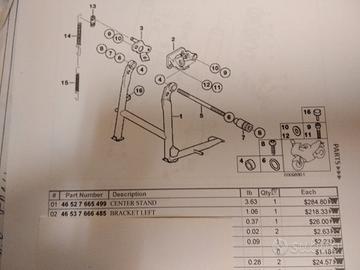 supporto cavalletto laterale bmw r 1150 GS adv