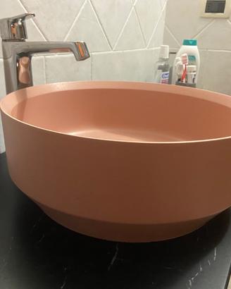 Lavabo Design Rosa Antico + Miscelatore Alto Coord
