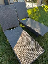 Coppia di lettini in eco rattan Bizzotto
