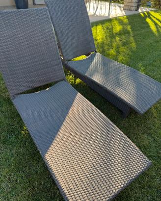 Coppia di lettini in eco rattan Bizzotto