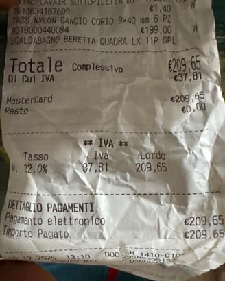Scaldino a gas Beretta 11 l/min