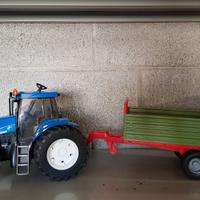 Trattore bruder new Hollande con carrello