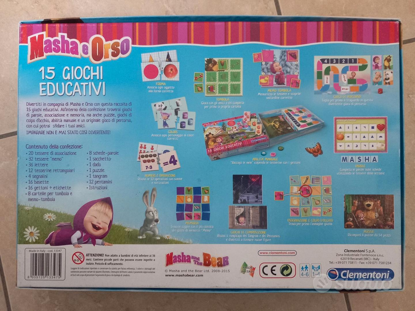 Masha e Orso 15 giochi educativi Clementoni - Tutto per i bambini In  vendita a Treviso
