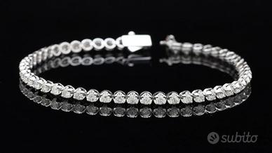 BRACCIALE TENNIS ORO BIANCO 14KT BRILLANTI 3.06 CT
