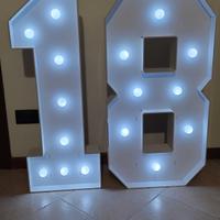 Numeri luminosi per diciottesimo 