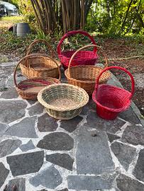 Set 6 cesti vimini rustici / ceste da funghi
