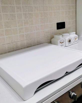 Copri fornelli nuovo in legno bianco