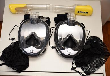 Coppia di Maschere Sub/ Snorkeling  ORSEN taglia u