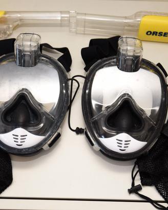 Coppia di Maschere Sub/ Snorkeling  ORSEN taglia u