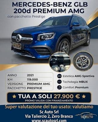 Mercedes GLB 200 d Premium AMG + Prestige TUA A RA