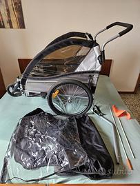 Rimorchio Bici KESSER 2 in 1 completo di accessori