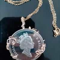 Collana argento Elisabetta II con certificato