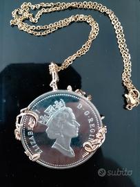 Collana argento Elisabetta II con certificato