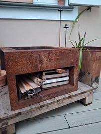 braciere in corten di design