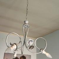 Lampadario stile shabby in ferro battuto - 3 luci