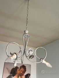 Lampadario stile shabby in ferro battuto - 3 luci