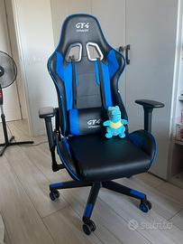 POLTRONA GAMMEC GT4 BLU E NERA