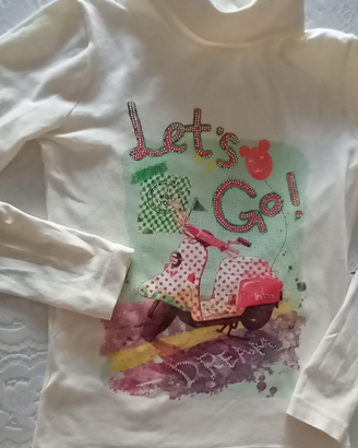T-shirt bambina maglia con stampa tg 12 anni Gatti
