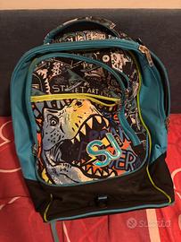 Zaino Trolley Scuola SJ Gang Dinosauro 3 Ruote