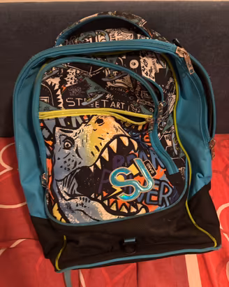 Zaino Trolley Scuola SJ Gang Dinosauro 3 Ruote