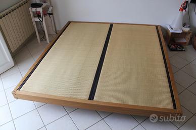 Letto giapponese 180 x 200 in legno con due tatami