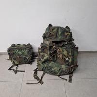 zaino alpino militare con borsetta completa