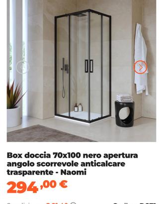 Box doccia angolare 2 pareti nero opaco 70x100