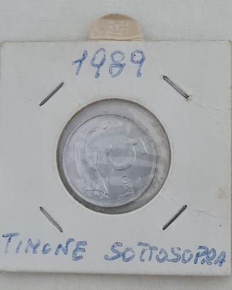 Moneta 5 Lire 1989 Timone Rovesciato FDC