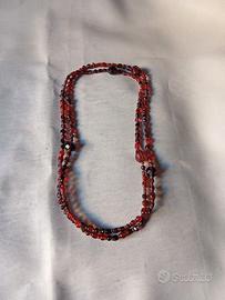 Collana bigiotteria lunghezza cm 140, pietre dure