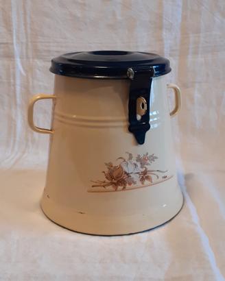 Contenitore alimenti smaltato con coperchio vaso
