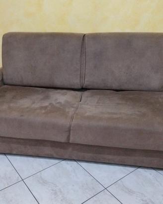 DIVANO LETTO 3 POSTI MARRONE TORTORA