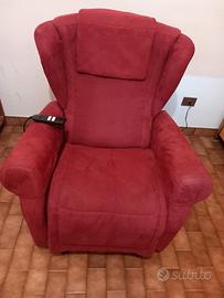 Poltrona relax reclinabile Giada rossa bordeaux