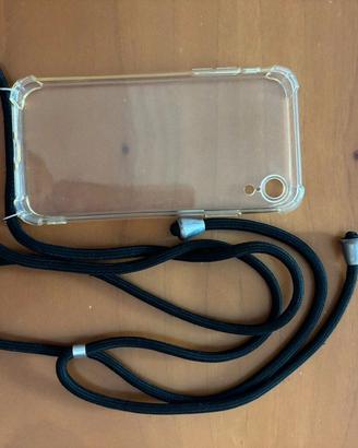 Cover Iphone XR trasparente e con tracolla