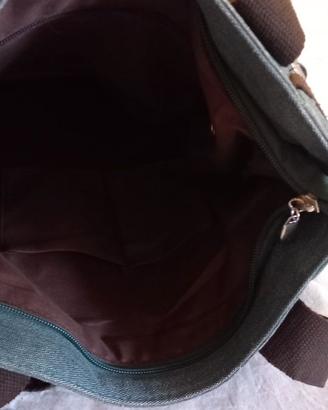 Borsa in jeans con gatti e maglietta con gatto