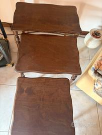 Tavolini legno trittico