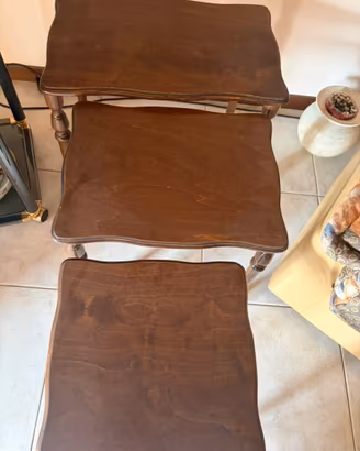 Tavolini legno trittico