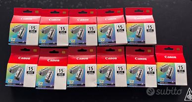 11 Canon BCI-15 BLACK - Genuine - Twin Pack (x2)